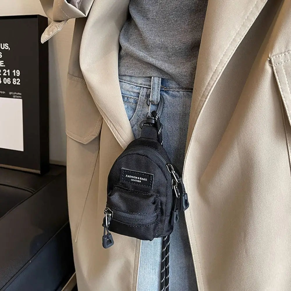 Mini Coin Purses Men Women Couples Crossbody Bag Portable Wallets Earphone Key Shoulder Bags Hip Hop Casual All-match Newest