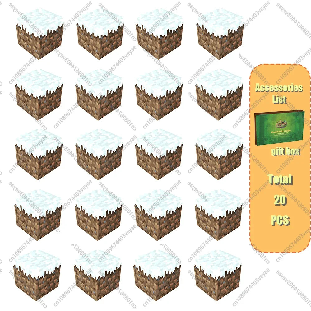 Magnetische Bausteine ​​Mine World Magnetwürfel-Set für Jungen und Mädchen, Kinder ab 3 Jahren, DIY-Modell, Kinder, STEM, sensorisches Spielzeug, Geschenk 