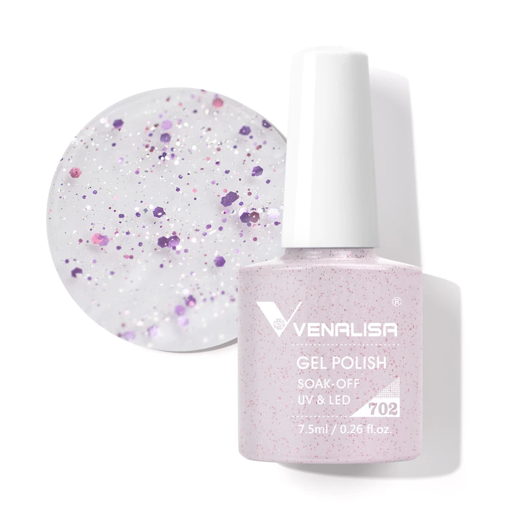 Venalisa HEMA TPO FREE Nail Gel Polish Glitter Gorgeous Full Coverage Soak Off UV LED French Nail Jelly Pink Nude Collection