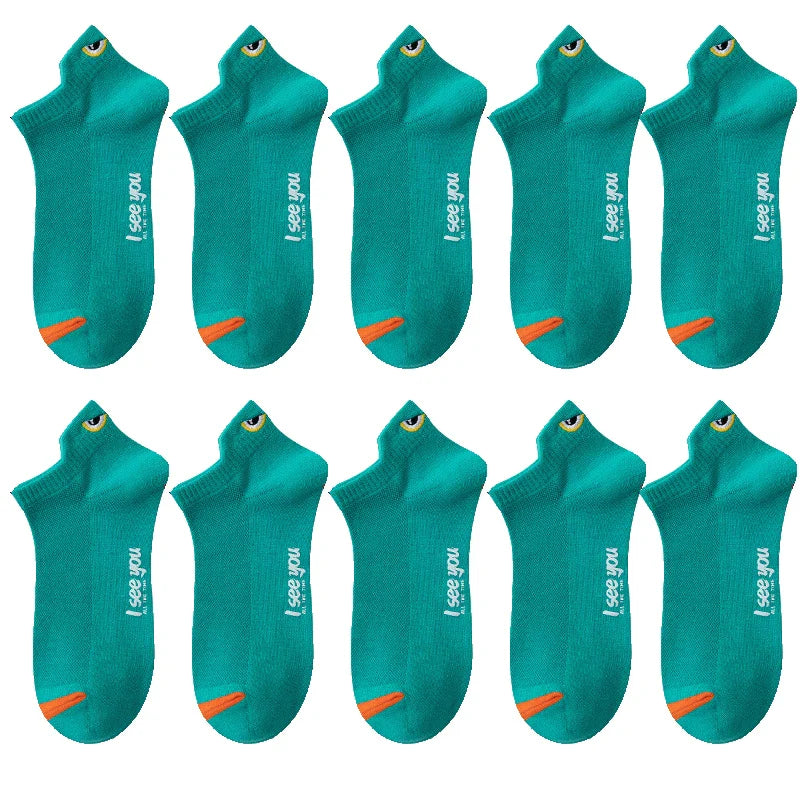5/10 Pairs Man Short Socks Ankle Boat Socks Breathable Casual Athletic Socks Women Summer Thin Low-Cut Male Socks