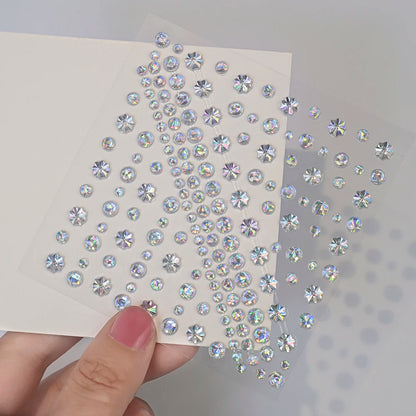 1Pcs Face Diamond Gem Sticker 5D Colorful Rhinestone Tattoo Eyeshadow Stickers fo Festival Nail Body Makeup Bling Jewel DIY Deco