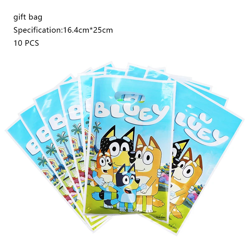 New Bluey Birthday Party Decoration Latex Balloons Bingo Aluminum Film Balloon Disposable Tableware Kids Event Supplies Backdrop