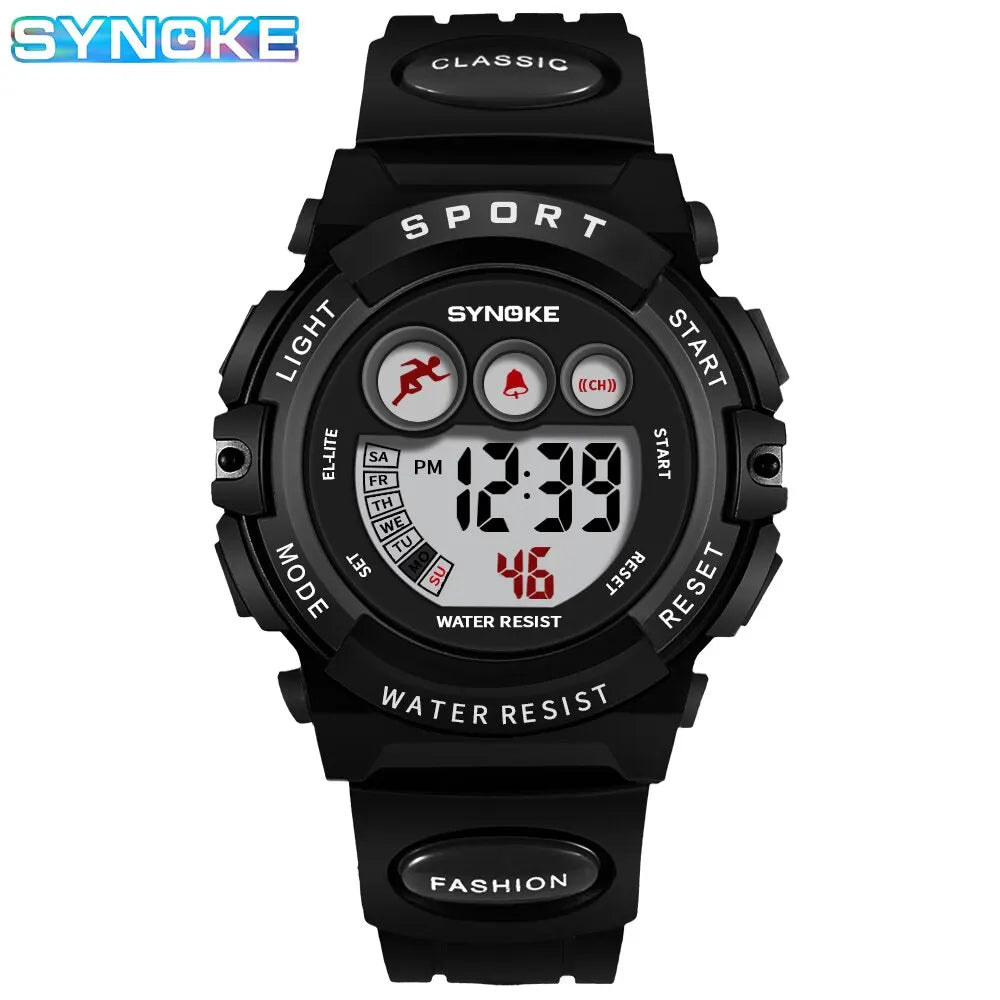 SYNOKE Student Sport Watches For Kids Colorful Electronic Watches Waterproof Clock Children Digital Watch For Boys Girls