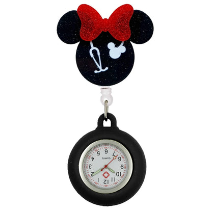 Hospital Health Care Shiny Heart Medical Icons Cartoon Lovely Nurse Doctor Clip Pocket Watches Hang Clock Gift Watch