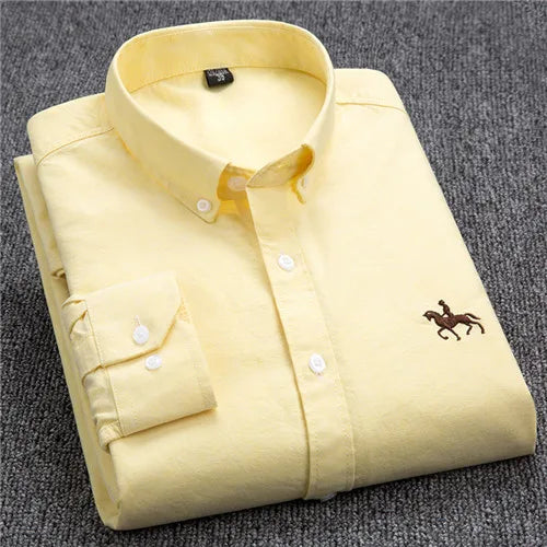 Plus 5XL 6XL Mens Oxford Shirts 100% Cotton Spring Long Sleeve Casual Business Formal Dress Shirt Regular Fit Social Man Clothes