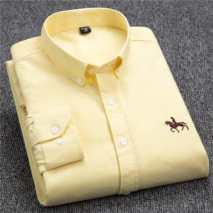 Plus 5XL 6XL Mens Oxford Shirts 100% Cotton Spring Long Sleeve Casual Business Formal Dress Shirt Regular Fit Social Man Clothes