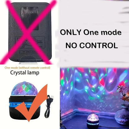 LED Starry Night Light Remote Control Rotating Galaxy Aurora Projection Lamp USB Plug-in Magic Ball Stage KTV Atmosphere Decor