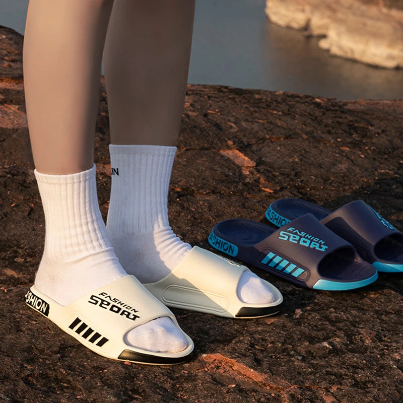 Men Women Outdoor Soft EVA Slippers Thick Bottom Couple Summer Home Sandal Anti-Slip Indoor Casual Bathroom Shower Flip Flops