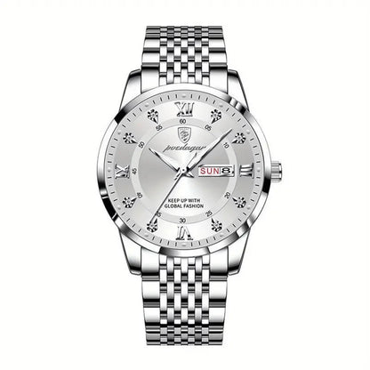 POEDAGAR Luxury Brand Men Watches Waterproof Luminous  Stainless Steel Quartz Man Wristwatch Casual Sports Watch For Men relogio