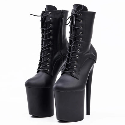 Stripper 8" Platform Lace Up Cтрипы Pole Dance Ankle High Boots In Stock Fast Shipping Size36-43