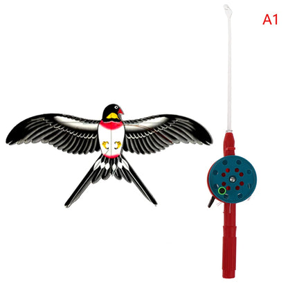Cartoon Children Kite Mini Plastic Toys Kite + 40cm Hand Brake Fishing Rod Outdoor Fun Sports Toys Kites For Kids Gifts
