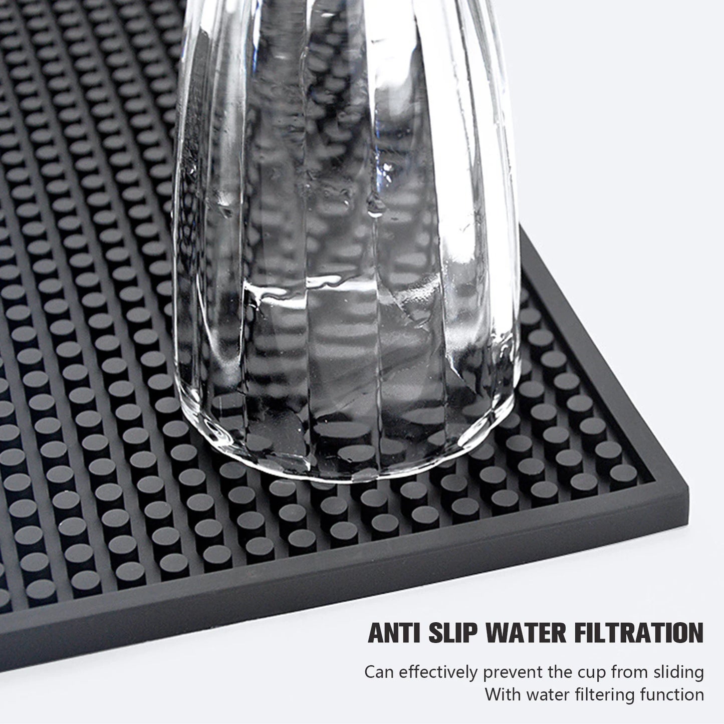 Bar Mat Rubber Coffee Bar Mats Anti-slip PVC Cup Mat Waterproof Heat Resistant Drain Mat for Bar Cafe Barista Cocktail Bartender