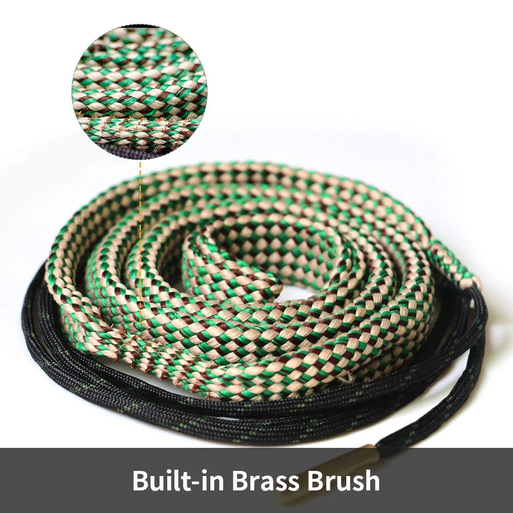 1pc Gun Bore Rope Brush Cleaner Cleaning Snakes Hunting Barrel Snake For 5.56mm/.223/.22/9mm/Cal .380/12 GA/. 30 Cal/.308 Rifle