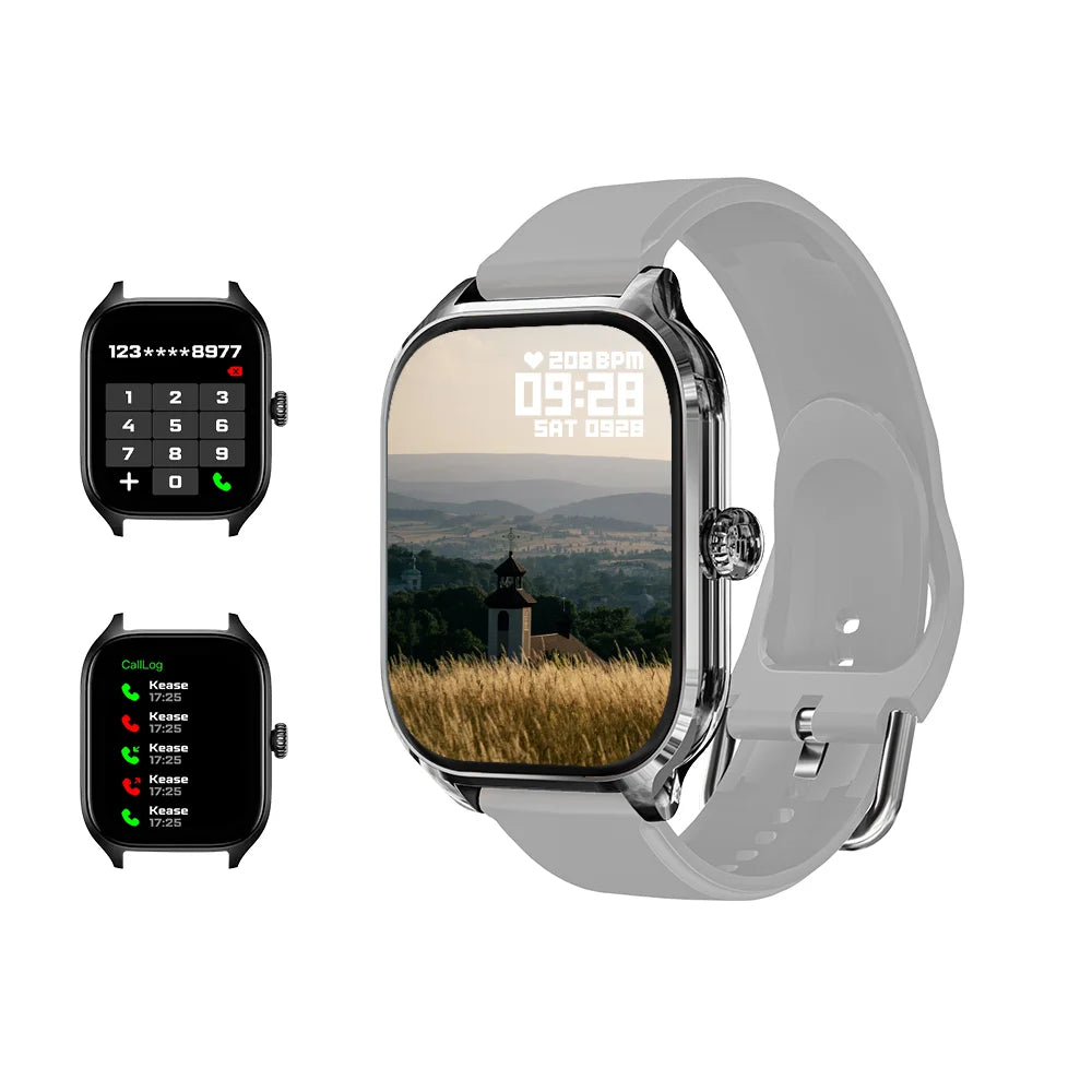 KESHUYOU H9 2025 Smart Watch 2.01-inch HD Display Receive Make Calls Message Preview Sport Mode Weather Forecast Smart Watch