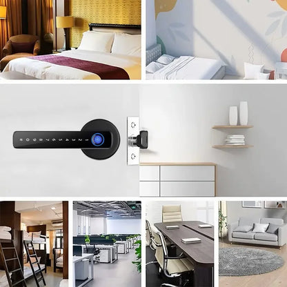 XSDTS M5 Tuya BLE Fingerprint Door Lock Digital Electronic Lock with Password/Key/IC Card/ Smartlife/ Tuya APP Unlock