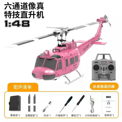 2.4G Hot UH-1 Huey 2.4G remote control helicopter six-channel six-axis gyroscope one-button inverted aerobatic helicopter model
