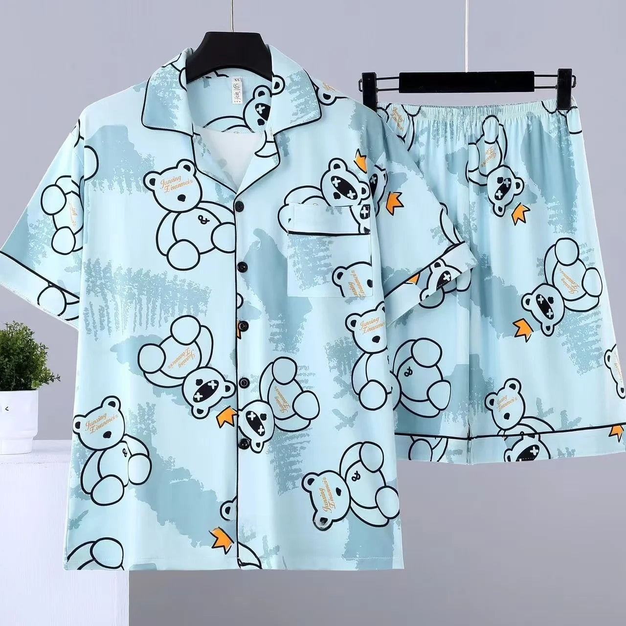 Men's Summer Spwear Set Thin ort Sve ort Pants Oversize Cardigan Home Clothes Lightweight Breathable Comfortable Co...