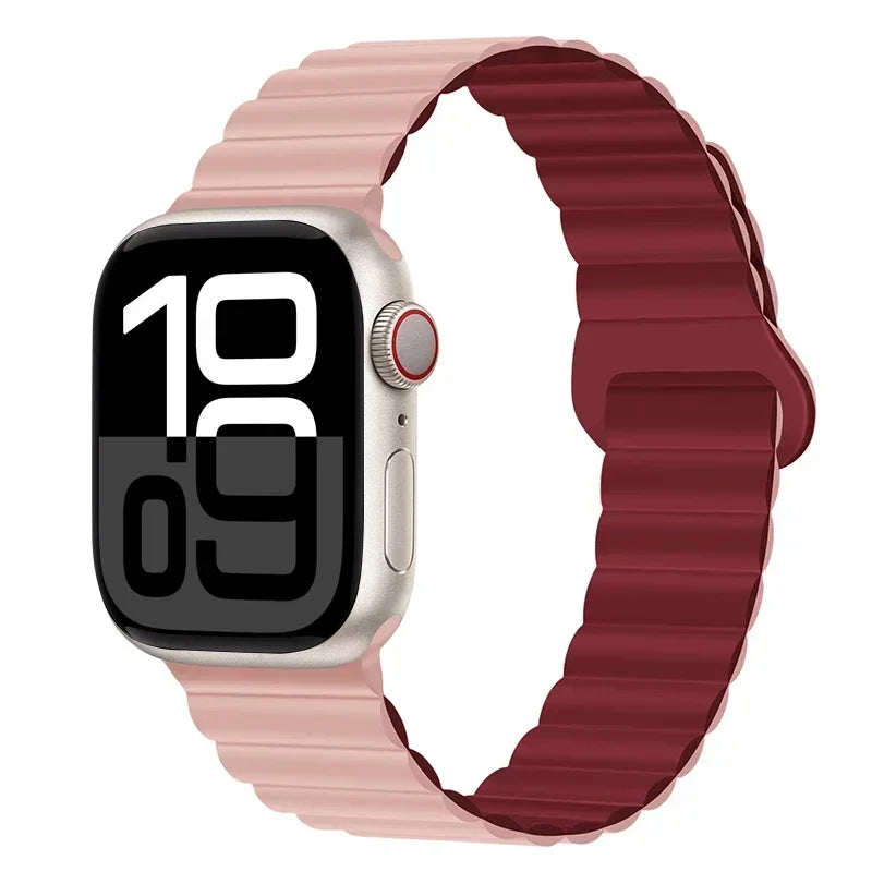 Magnetic Strap For Apple Watch Bands 46mm 42mm 49mm 45mm 44mm 41mm Silicone Sport Bracelet iWatch Series ultra 10 9 8 7 6 5 SE