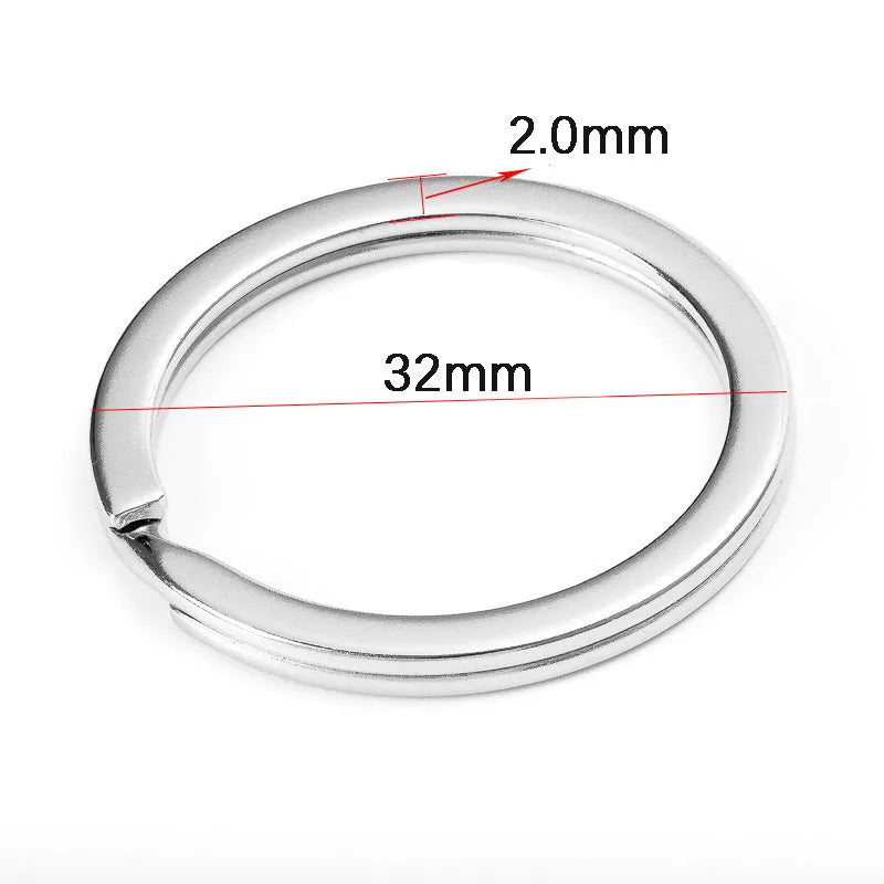 20pcs Stainless Steel Key Rings 20/25/28/30/35mm Round Flat Line Split Rings Keyring for Jewelry Making Keychain DIY Findings