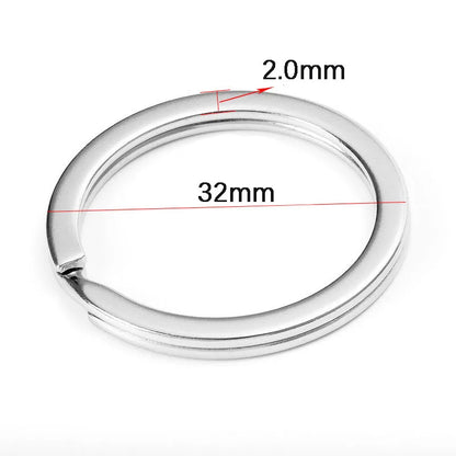 20pcs Stainless Steel Key Rings 20/25/28/30/35mm Round Flat Line Split Rings Keyring for Jewelry Making Keychain DIY Findings