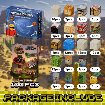 Magnetic Building Blocks Toy Storage Box Set Can Place Figures Magnet Cube Construction Brick Toys Gift for Boys Girls Children