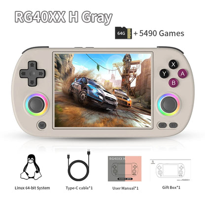 ANBERNIC RG40XX H Handheld Game Console Linux 64-bit System 4.0 inch IPS 3200mAh Retro Video Gaming Console 64G 5000+ Games Gift