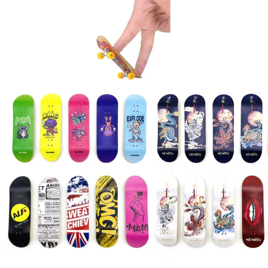Creative Mini Finger Skateboard Fingerboard Colourful Skatepark Maple Double Rocker Sport Bearings and Palm Slide Board