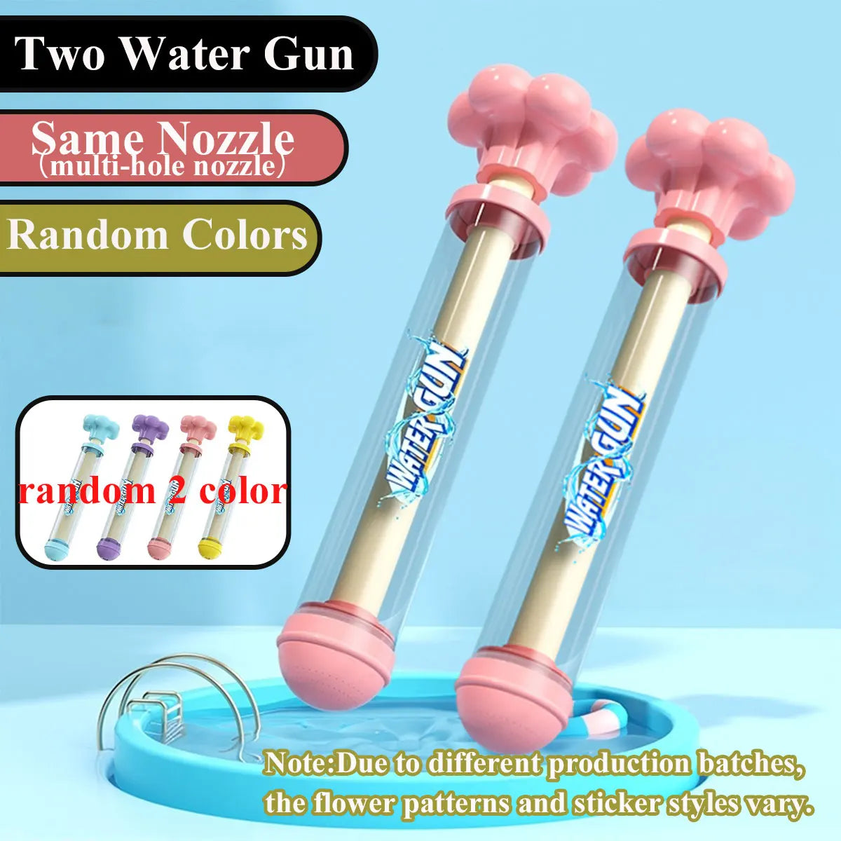 1/2PCS Fireworks Spray Toy Pull-Back Water Gun Outdoor Splash Games for Pool Lawn Activities Kid Summer Interactive Beach Gift