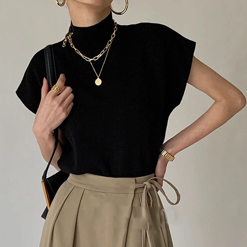 Summer Fashion Woman Vintage Blouse 2024 Stylish Elegant Knitted Shirts and Tops Women's Clothing Blusas Para Mujer 20397