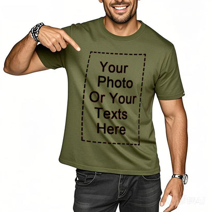 Your Design Here T Shirts Cotton Custom T-Shirt Make Your Design Logo Text for Men and Women Personalized Tshirt Summer Presents