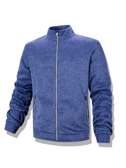 Men's Casual Sweatshirt Jackets Full Zip Up Cardigan Stand Collar Jacket Autumn Winter Male Outdoor Windproof Warm Coat