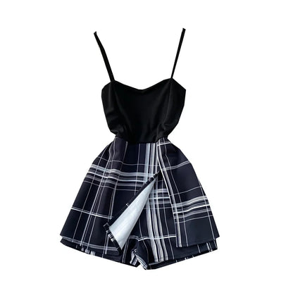 2021 plaid bodysuit woman Sexy Bodysuits strap jumpsuits woman rompers for women shorts hot playsuit