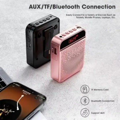 XIKCU Portable Voice Amplifier Megaphone Mini Audio Speaker With Microphone Rechargeable Ultralight Loudspeaker For Teachers