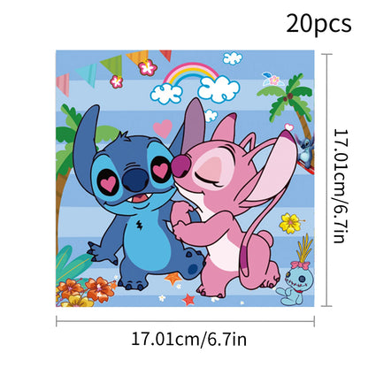 Lilo and Stitch Birthday Party Decoration Girl Boy Disposable Tableware Tablecloth Candy Bag Plate Paper Cup Supplies Kit