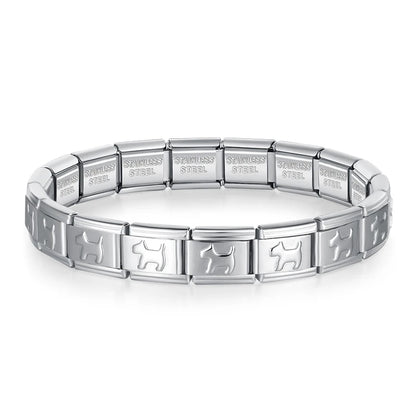 Hapiship 2024 New Women's Jewelry DIY 9mm Width Itanlian Elastic Charm Bracelet Fashion Stainless Steel Fashion Bangle ST-Bao