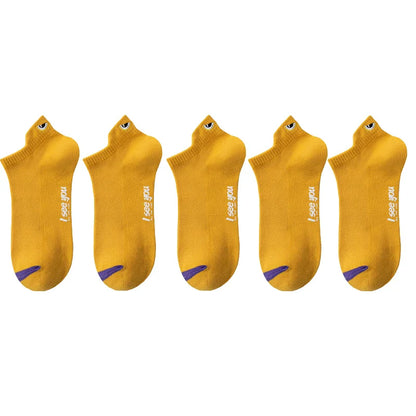 5/10 Pairs Man Short Socks Ankle Boat Socks Breathable Casual Athletic Socks Women Summer Thin Low-Cut Male Socks