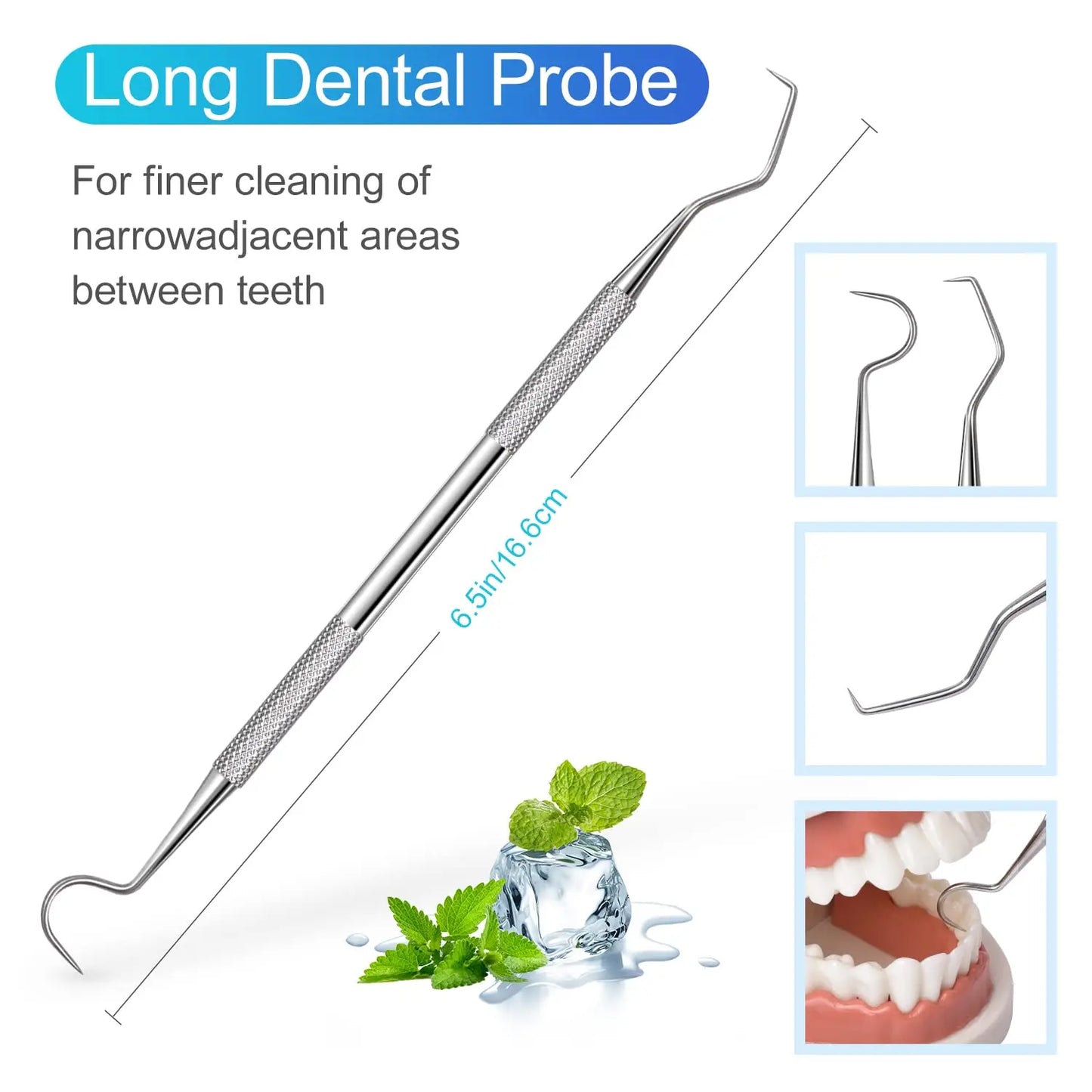 Dental Tool Set Dental Mirrors Oral Scope Tweezers 3pcs Stainless Steel Teeth Cleaning Tool Oral Dental Cleaning Kit Dentist