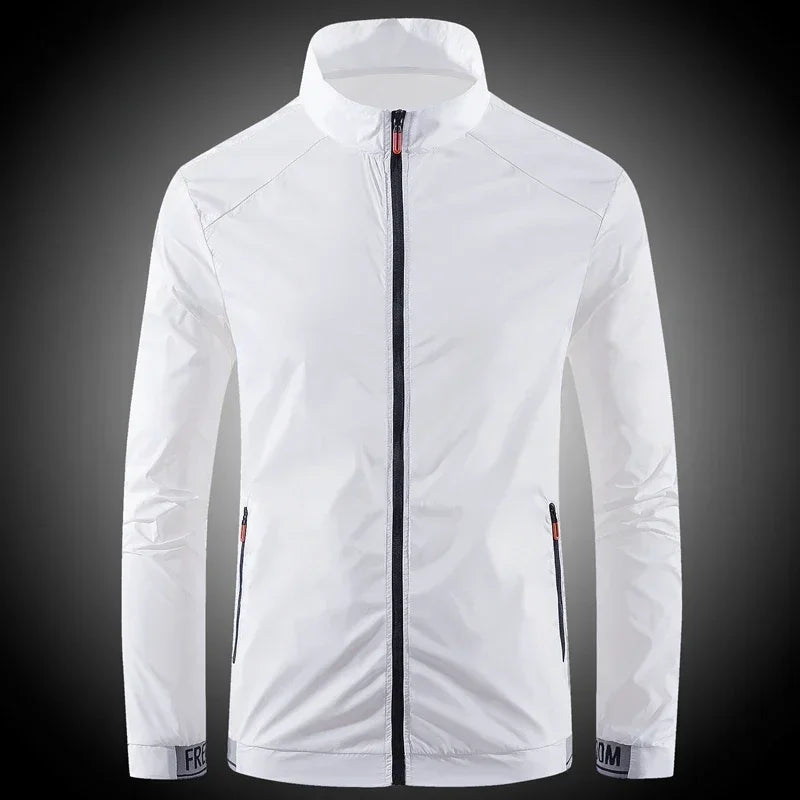 Men's sun protection clothes for summer ultra-thin breathable ice silk trendy fashion UV resistant air conditioning jacket jacke