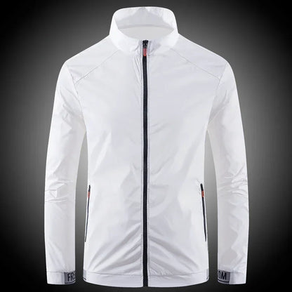 Men's sun protection clothes for summer ultra-thin breathable ice silk trendy fashion UV resistant air conditioning jacket jacke