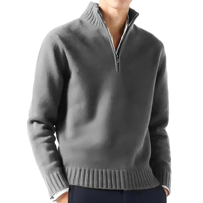 New Men Long Sleeved Turtlenecks Sweaters Knitted Solid Color Streetwear oversized Breathable half zipper coats Basic Warm coats