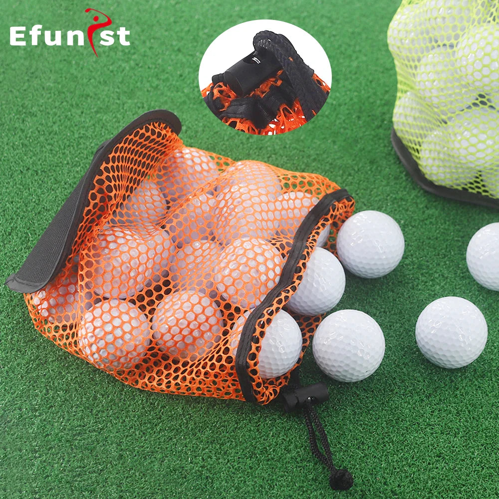 Golf Ball Bag Drawstring Pouch Can hold 12/25/50 Balls Multipurpose Sports Mesh Net Bag Portable Golf Organizer Golf Accessories