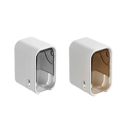 2PCS Toothbrush Holder Flip-top Wall Mounted Toothbrush Rack Dustproof Toothbrush Storage Box Bathroom Electric Toothbrush Shelf