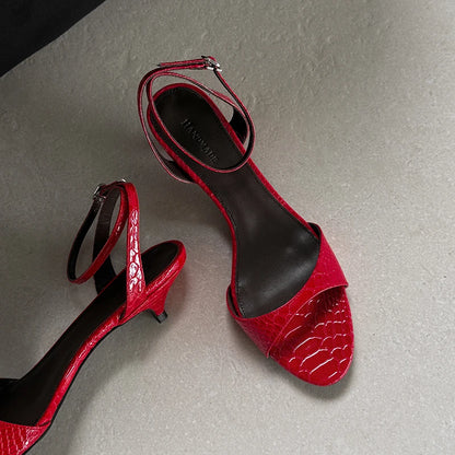 QUTAA 2025 Sexy Slingbacks Women High Heels Sandals Open Toe Pumps Shoes Party Genuine Leather Wedding Shoes Office Size 34-43