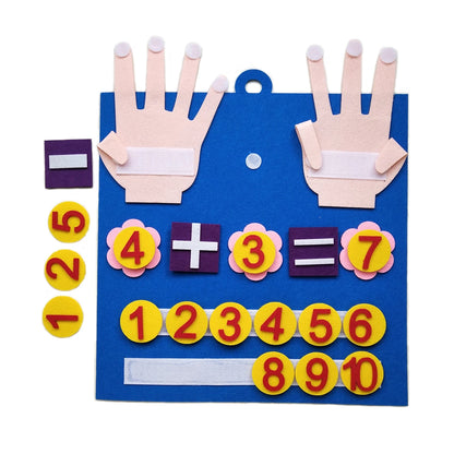 Montessori Kleinkind Mathematik Filz Board Finger Anzahl Lernen Zählen Vorschule Manipulatives Lernen Pädagogisches Spielzeug Reise Spiel 