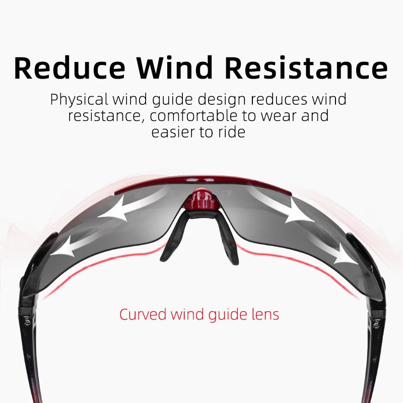 ROCKBROS Cycling Polarized glasses Bike Photochromic Outdoor Sports Sunglasses MTB PC Goggles Eyewear 5/3 Lens Bicycle Accessory