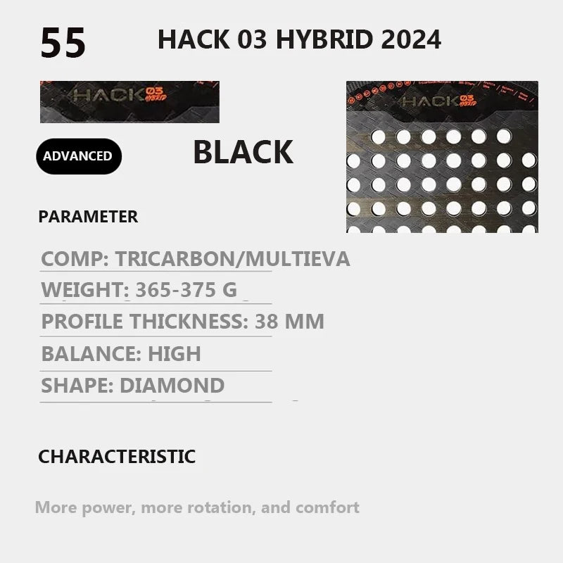 Professional Padel Tennis Racket Carbon Fibre Composite Diamond Shaped EVA Laminated Foam HPS Fengdong 3D SPIN Sports Racquet