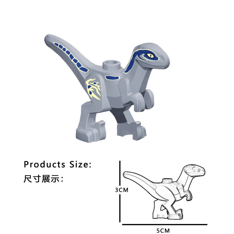 Dinosaur World Chase Tyrannosaurus Rex Spinosaurus StegosaurusColor Baby Building Blocks Accessories Toys for children gift
