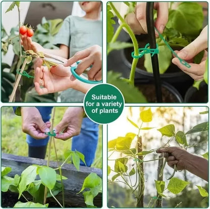 Adjustable Plastic Plant Cable Ties Reusable Self-locking Ties Garden Plant Vine Supports Cable Ties Stem Tomato Clip Fastener