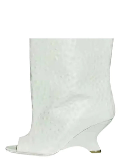 Four Seasons Spring/Summer New Women's Thick High Heels Knee Boots Fashion Show Fish Mouth High Heels Boots Women's Tall Boots