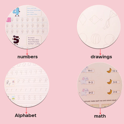 Reusable Magic Copybook Drawing Toys for Children Montessori Pen Control Training Writing Sticker Learning Educational Toy Kids